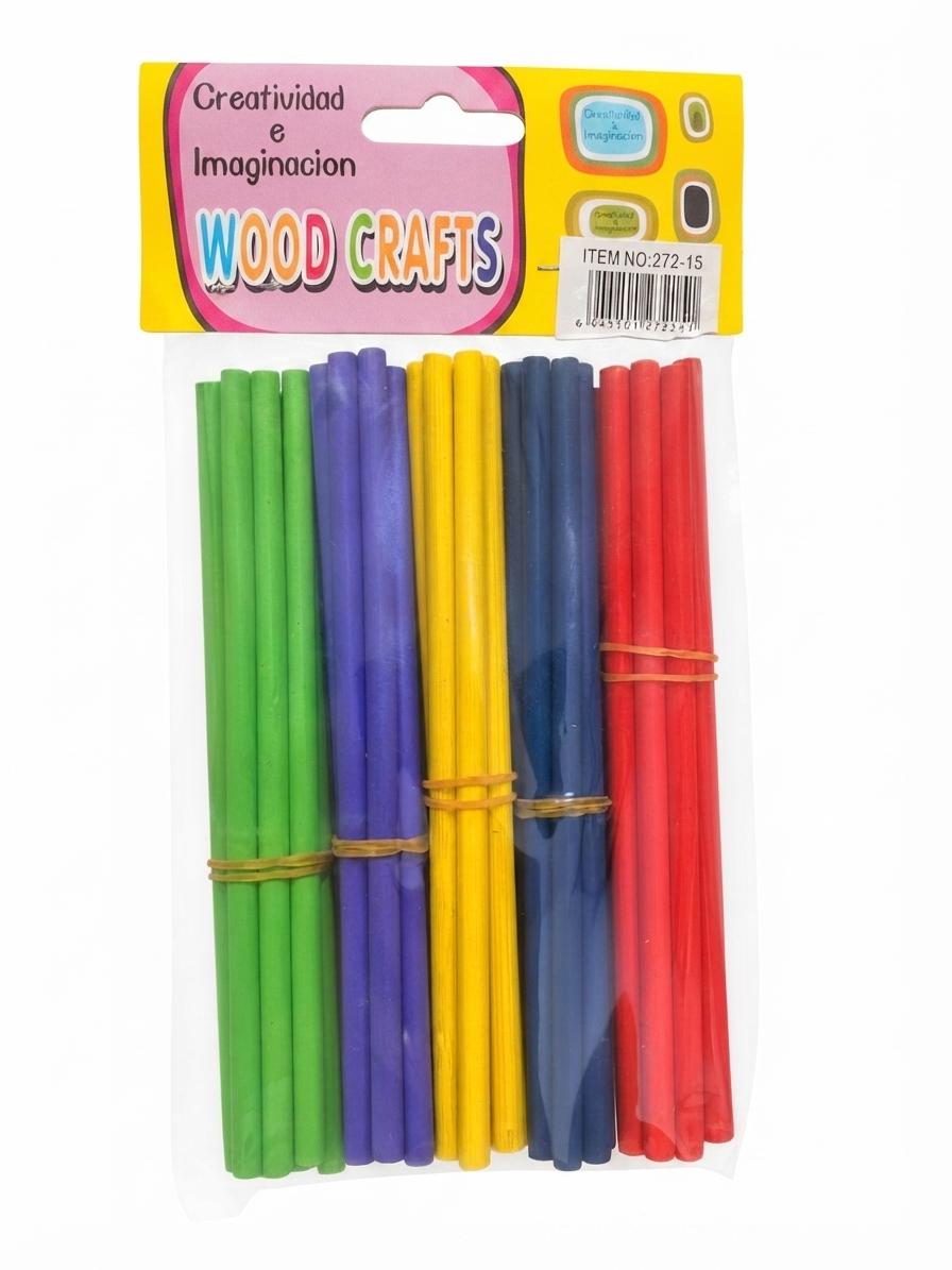 PALITO DE MADERA DE COLOR TAMAÑO 14 CM